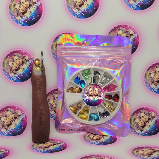 Teardrop Rhinestone Nail Wheel